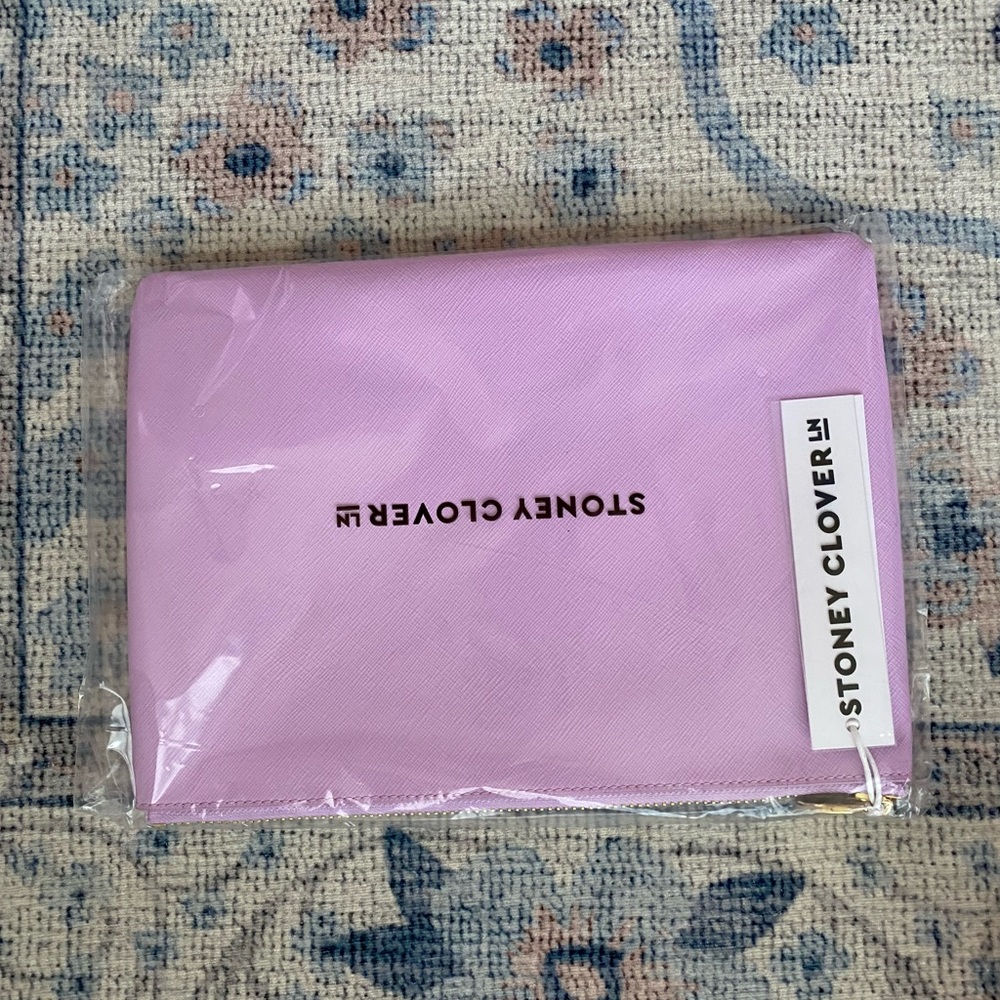 Stoney Clover Lane Grape Leather Flat Pouch